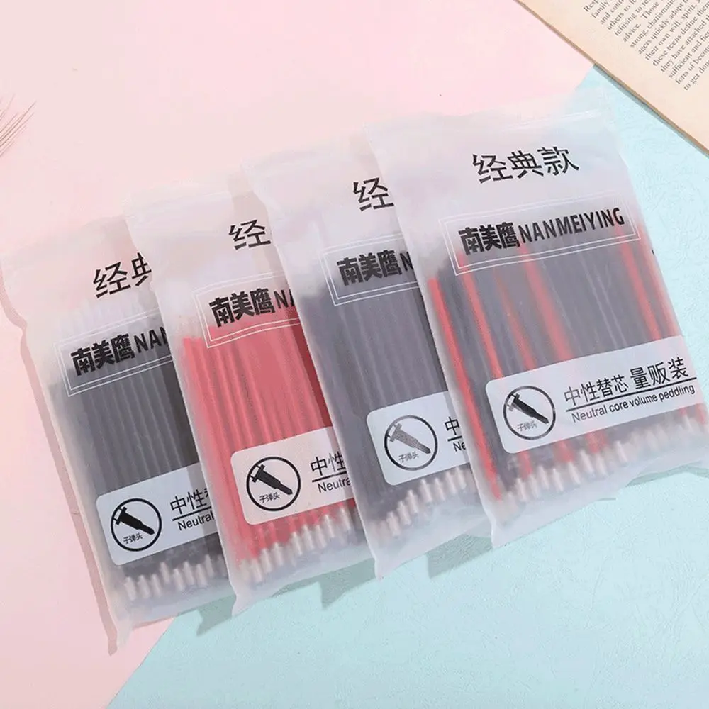 20/50/100 PCs/Lot 0.5mm Durable Smooth Stationery Black Ink Gel Pen Refill Neutral Core Writing Tool