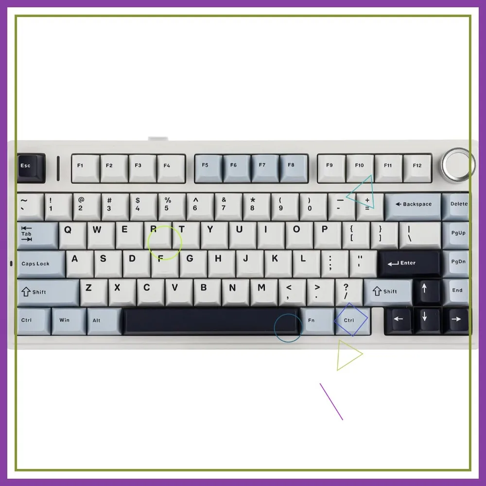 

75% Wireless Hot Swappable Gaming Keyboard with Five-Layer Padding & Knob, BT/2.4GHz/USB-C, RGB (Light Blue, Reaper Switch)