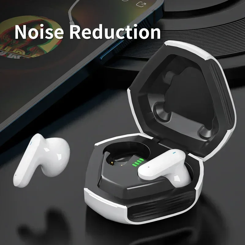 Headphone Bluetooth TWS 5.2, earbud LED tahan air dengan tampilan kebisingan, Headset pengurangan olahraga