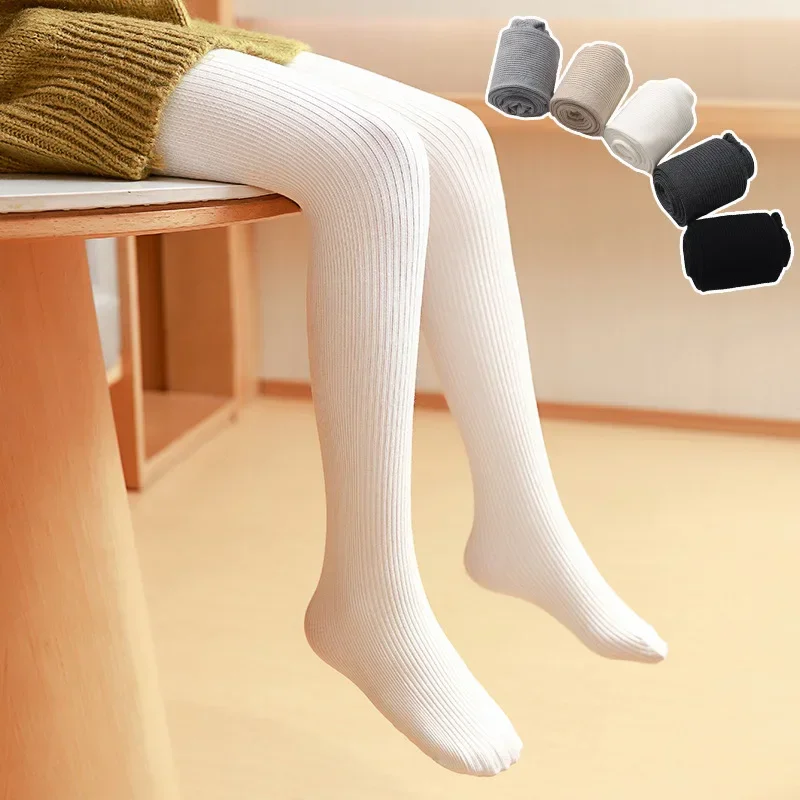 

3-8 Y Girls' Pantyhose Baby Girls' White Vertical Dance Socks Girl's Pantyhose Stockings Baby Girl Tights Panty Baby Tights