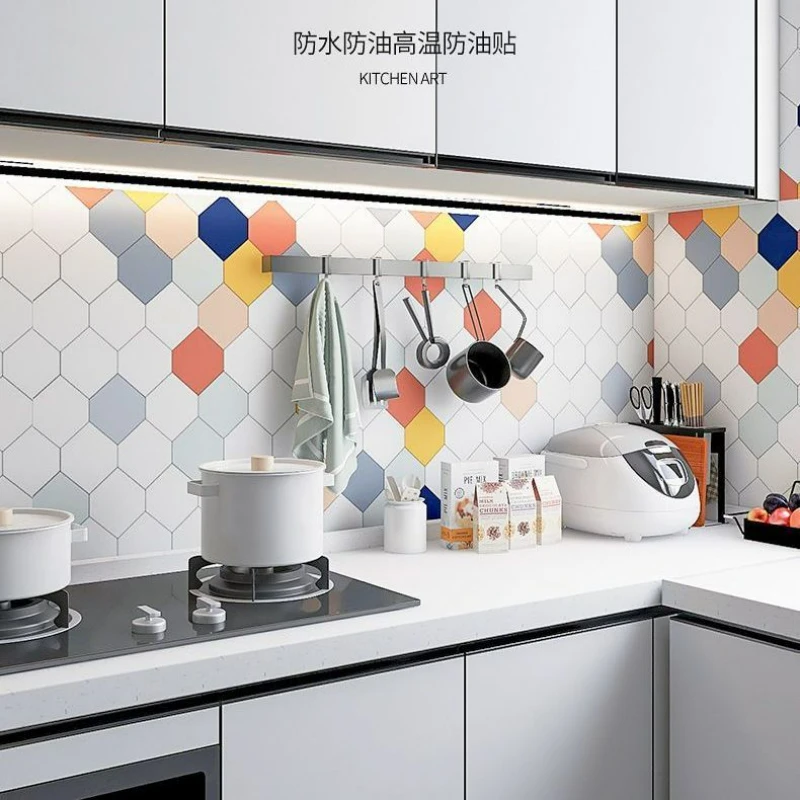 Kitchen Stickers Waterproof, Oil-proof and High Temperature Self-adhesive Wallpaper Thickened Household Grease-proof Paper