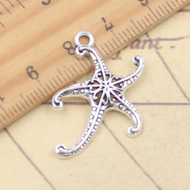 20pcs Charms Starfish Sea Star 27x26mm Tibetan Silver Color Pendants Antique Jewelry Making DIY Handmade Craft