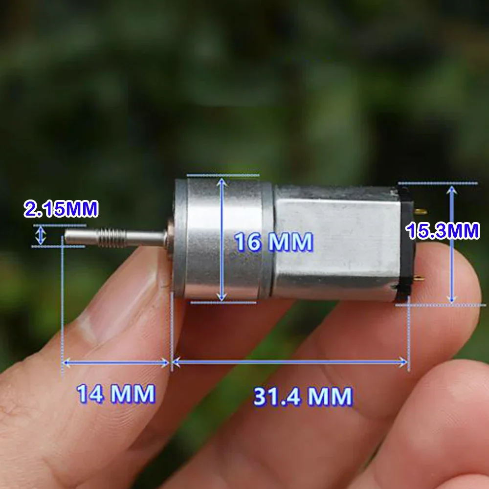Mini ZGA16R-030 Gear Motor DC 3V-5V 432RPM Slow Speed 030 Reducer Micro Full Metal Gearbox Reduction Ratio 1: 45 DIY Robot Car image 2