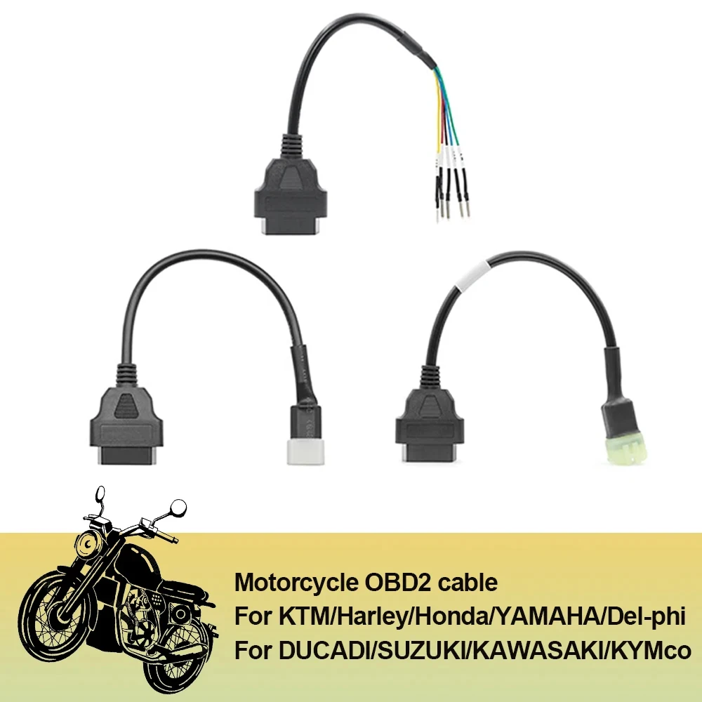 For KTM OBD2 Connector Motorcycle Motobike For YAMAHA For HONDA Moto For SUZUKI For Ducati OBD 2 Extension cable For Kawasaki