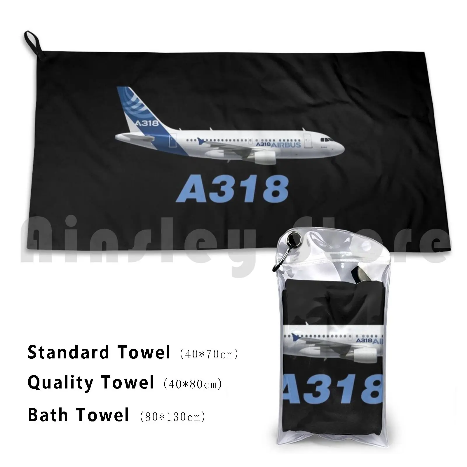 Airbus A318 Bath Towel Beach Cushion 349 Aviation Pilot Airplane Plane Flying Flight Fly Avgeek