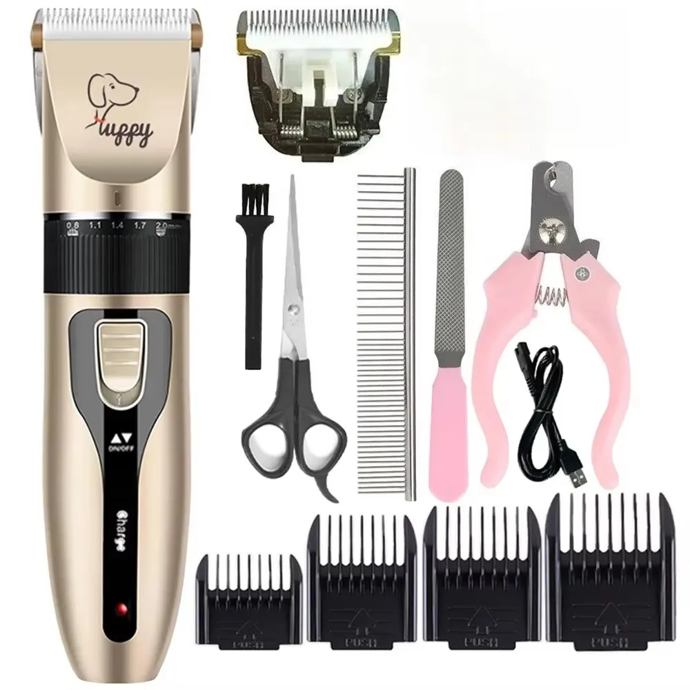 Kit de peluquería canina con cortapelos, tijeras y cortauñas