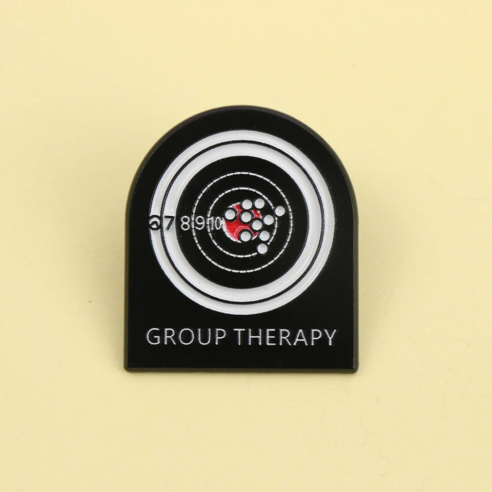 Cartoon Social Psychology GROUP THERAPY Enamel Metal Funny Lapel Pin Brooch Badge DIY Decorative Patch Jewelry Gift for Friends