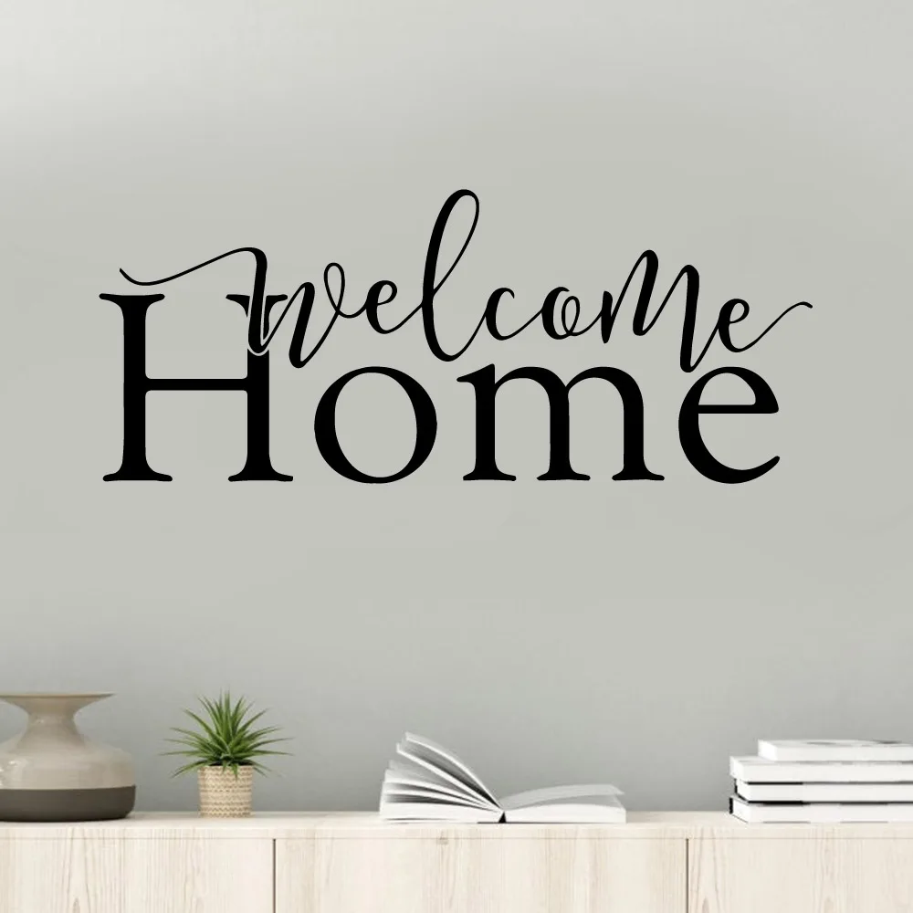 

1 pc the welcome words of home Pvc Wall Stickers waterproof Wall Art Wall Paper Living Room Bedroom Decal Stickers