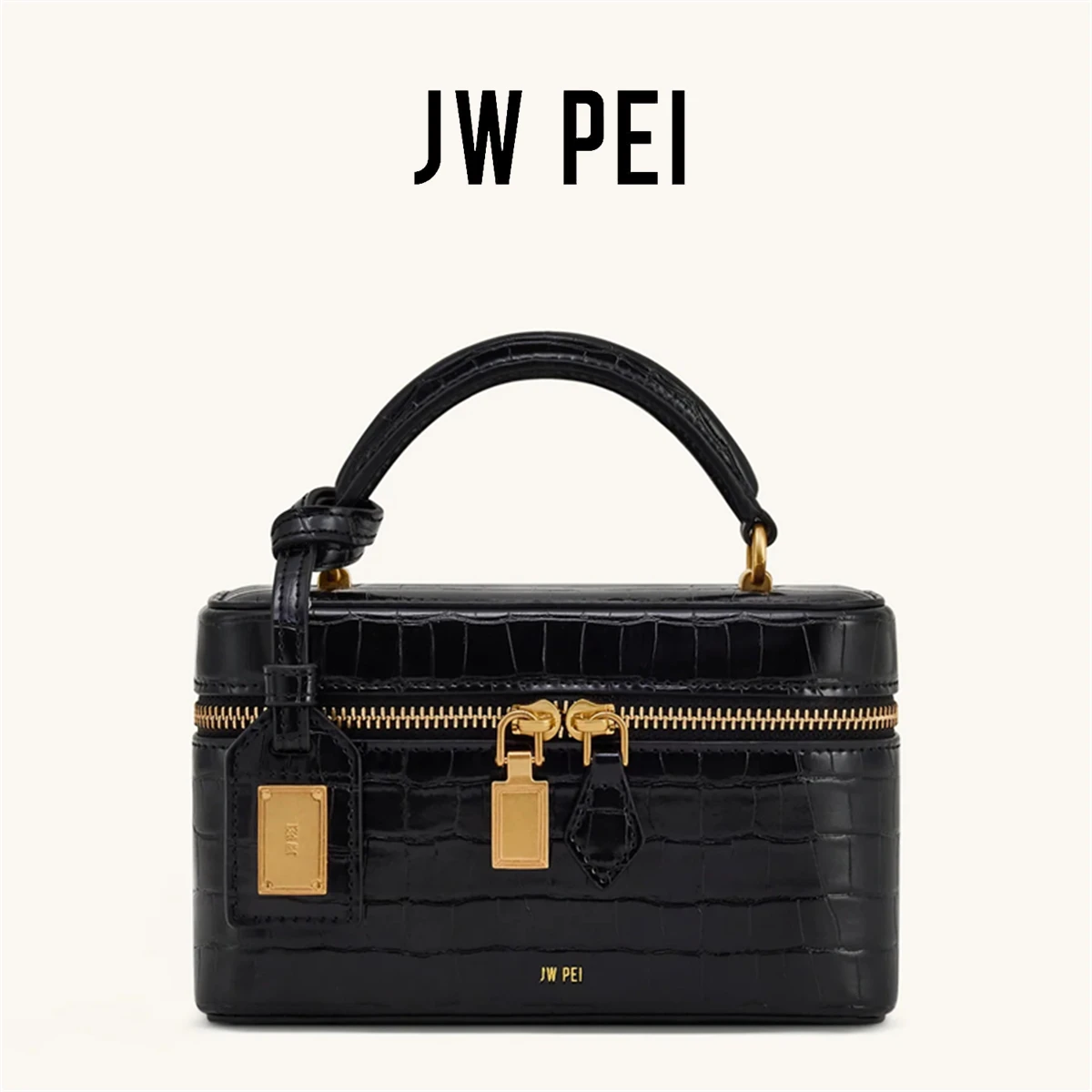 

JW PEI French Vintage Shoulder Bag Croc Embossed Crossbody Handbag for Women Small Square Box Purse Exquisite Female Daily Wear
