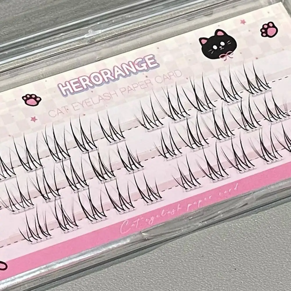 Kleberfreie selbstklebende falsche Wimpern Y2k segmentierte Füchse Wimpernverlängerung flauschige einzelne Cluster falsche Wimpern Make-up-Tool