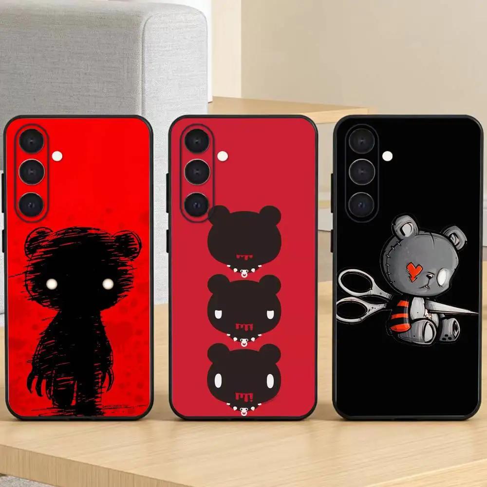 Cartoon Edgy Gloomy Bear wallpaper Phone Case For Samsung Galaxy A73,21,22,32,71,53,52,51,80,5G Soft Black Cover