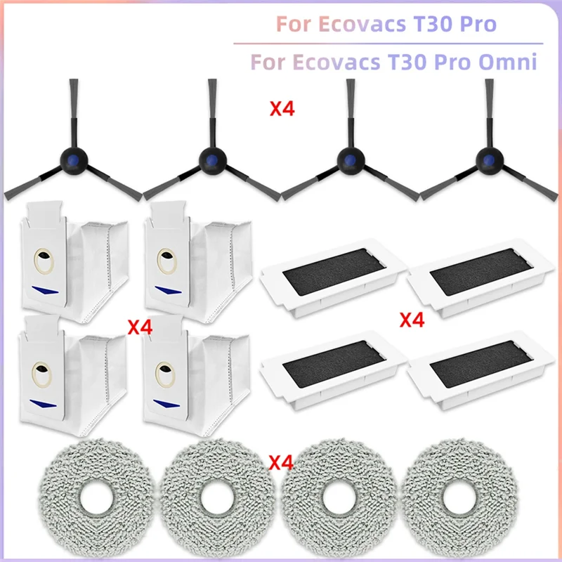 

ALIM-Для Ecovacs T30 Pro Omni/T30 OMNI, YEEDI M12 ULTRA PLUS/M12 Pro+ Запчасти Боковая щетка Hepa-фильтр Швабра Тканевые аксессуары