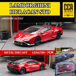 Scale 1/64 Metal Mini Car Model, LAMBORGHINI HURACAN STO Replica Miniature Art Vehicle Diecast Toy for Kid Boy Frien