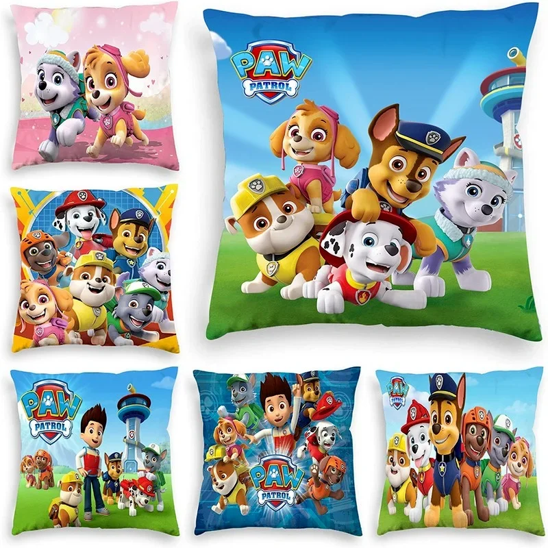 SPIN MASTER Cartoon Paw Patrol Dog Cute Pillowcase Car Sofa Anime Figures Pillow Cover Children Birthday Christmas Gifts 45cm