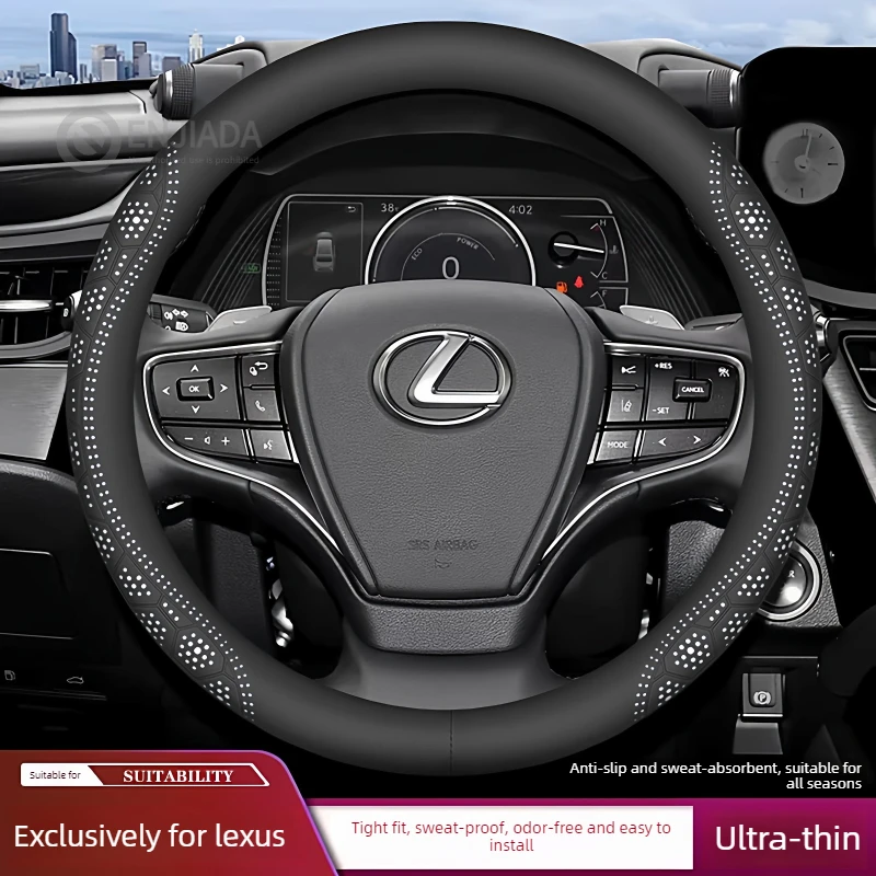 

Leather Car Steering Wheel Cover for Lexus RX LBX NX IS ES NX350h RX350 RX350h ES350 2023 2024 2025 2026 Round Auto Accessories