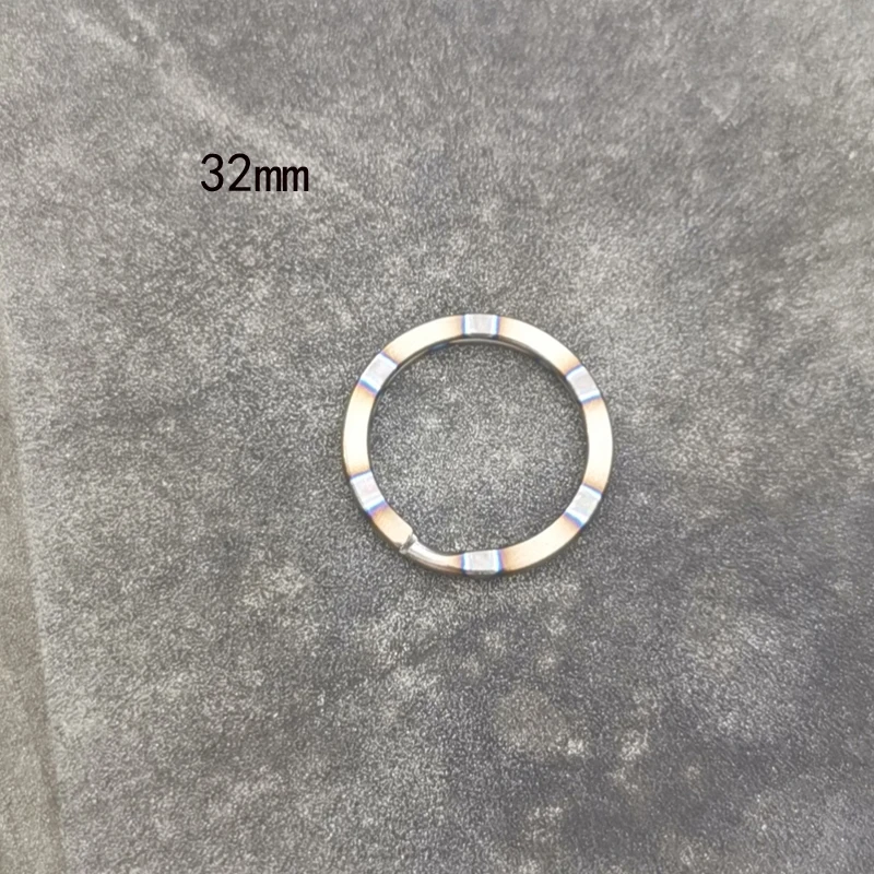 18-32mm Pure Titanium Round Flame Color Split Key Ring Chain Holder Car Keyring Key Bag Pendant Accessories EDC Tool