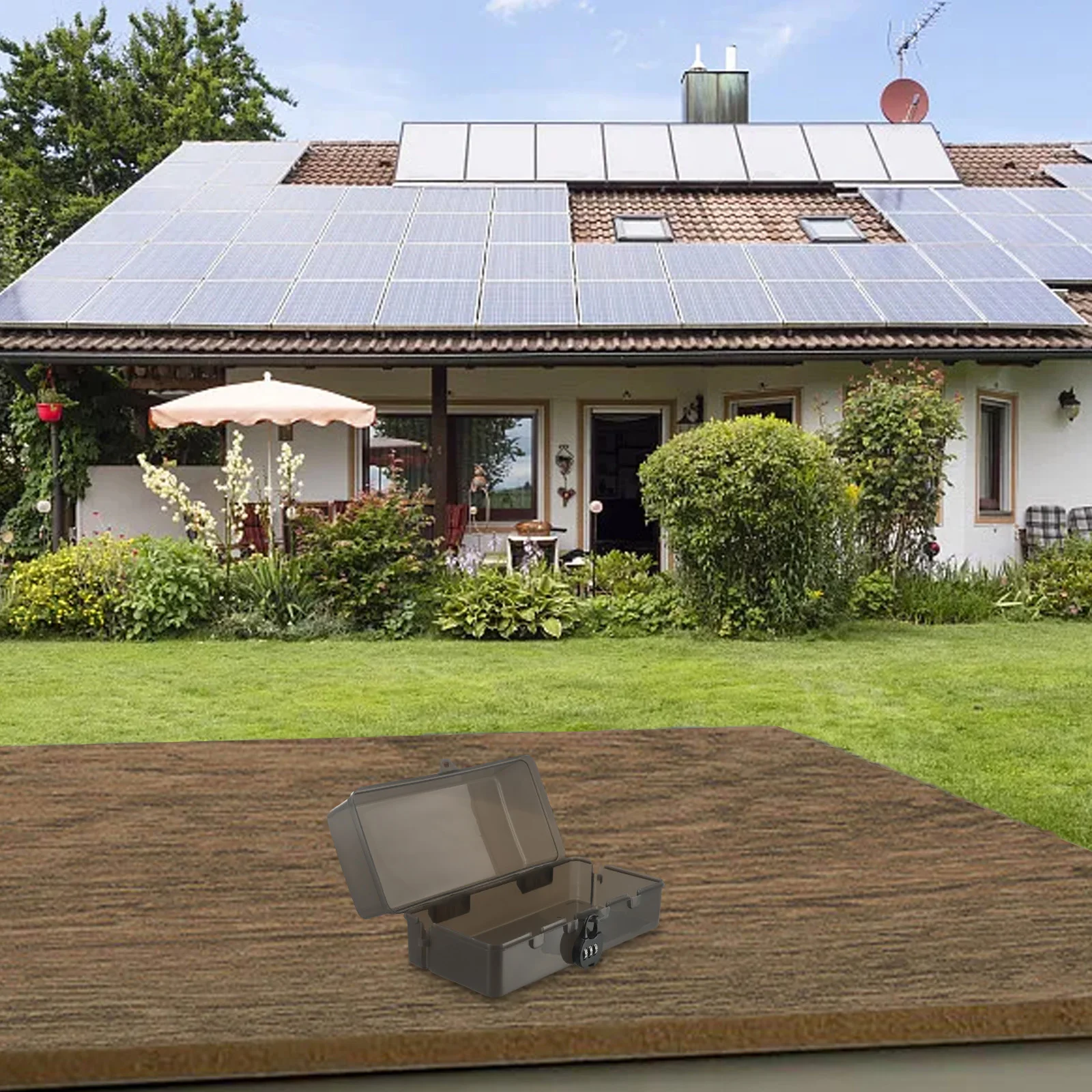 Rainproof Outdoor Electrical Extension Box with 4 Output Holes and Secure Lock for Protection Against Elements