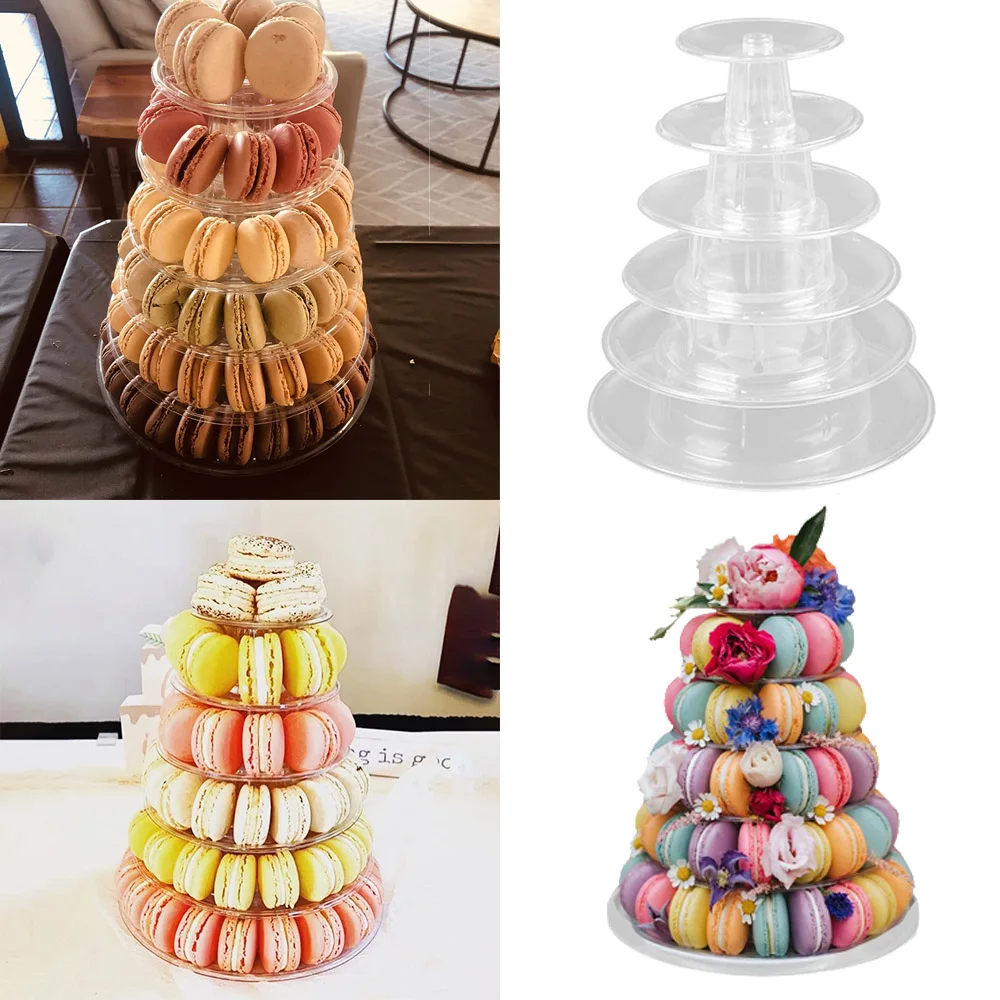 4/6/10 Tiers Transparent Macarons Tower Stand Cake Display Rack Cupcake Stand Desserts Display For Birthday Party Wedding