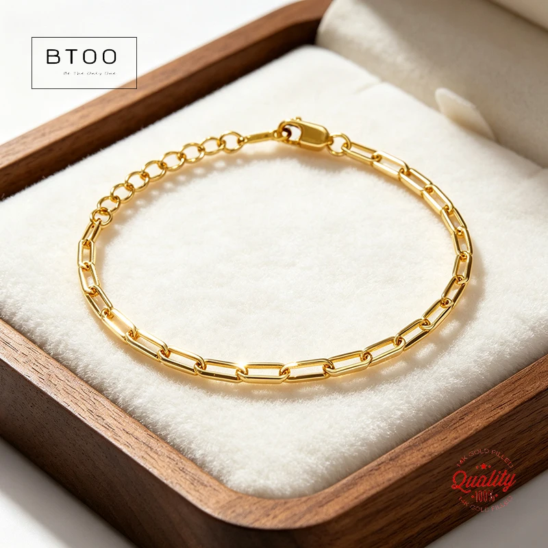 Real 14K Gold Filled Chain Bracelet Waterproof Bracelet Non Tarnish Bracelet Boho Charms Bracelets Vintage Bridesmaid Gift Women