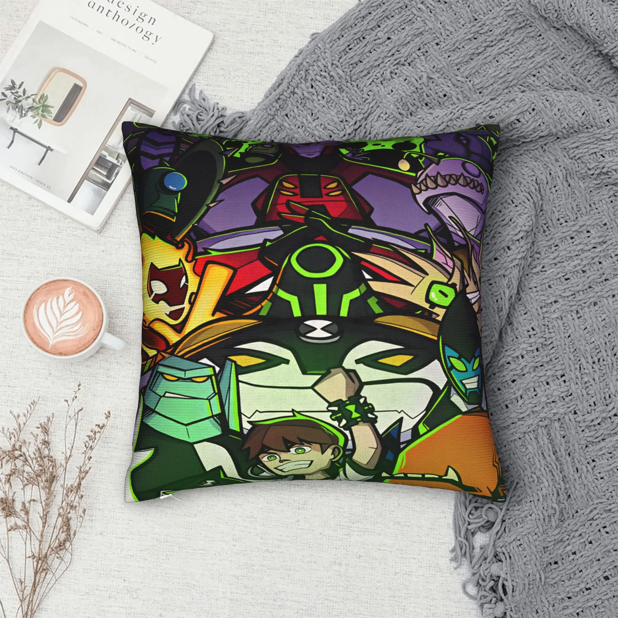 Ben 10 Cartoon Pillow Case  Funny Pillow Cover Soft Pillowcases For Living Room Sofa
