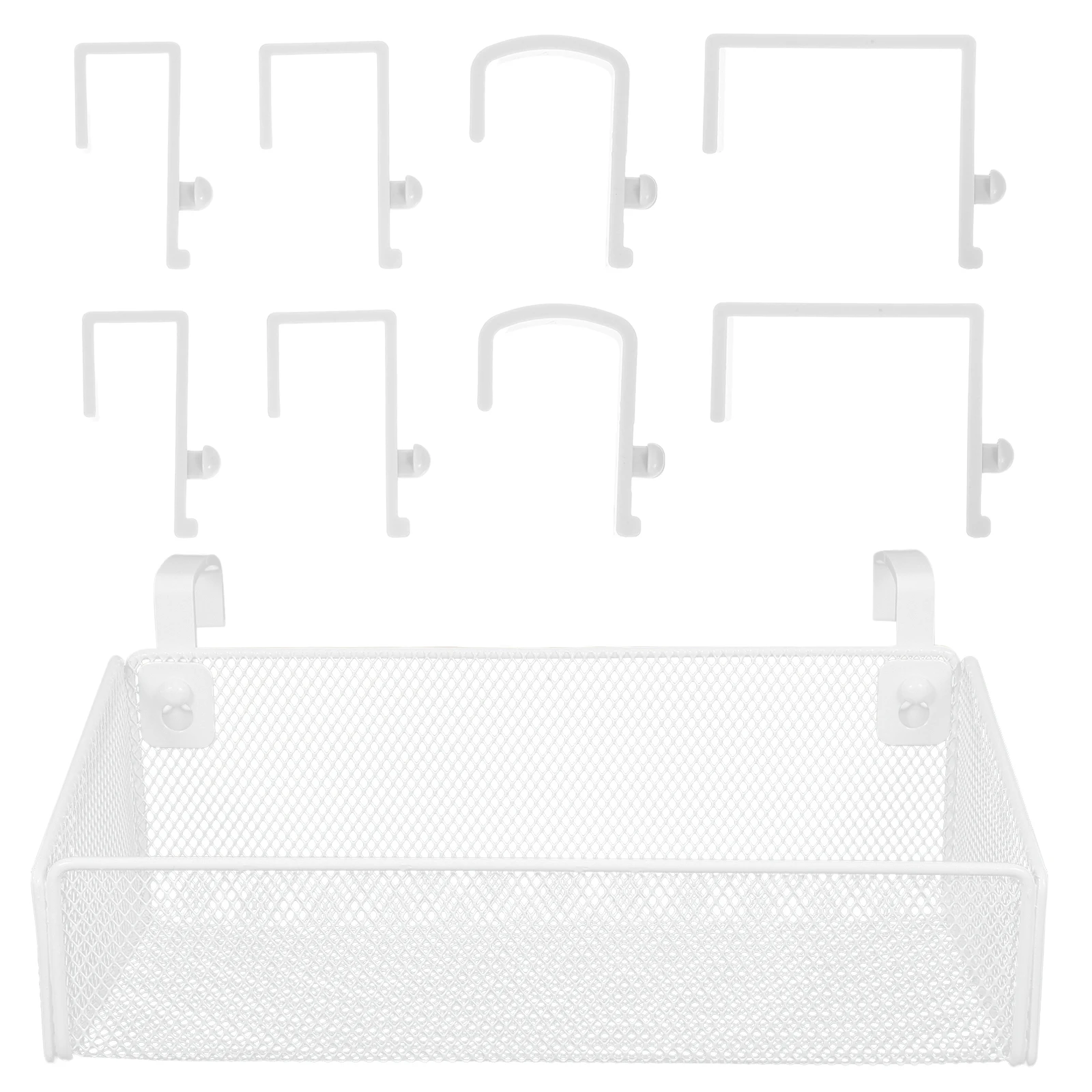 

1pcs Iron Bedside Storage basket, With 10 hooks, Hanging Storage Basket Behind The Dormitory door, space-saving under-bed Frame