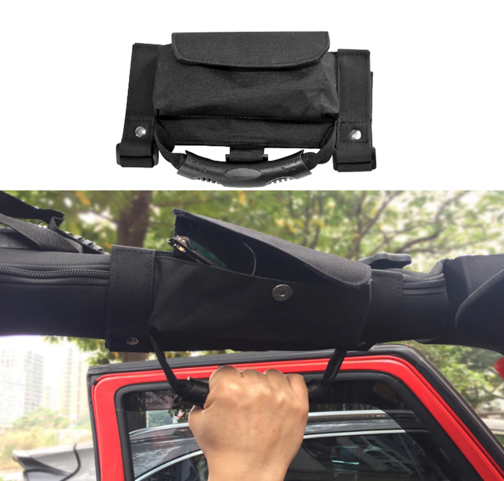 

Car Grab Handle Storage Bag Car Interior Handle Glasses Storage Bag Roof Grab Handle Bag Gripping Handles Compatible for Wrangle