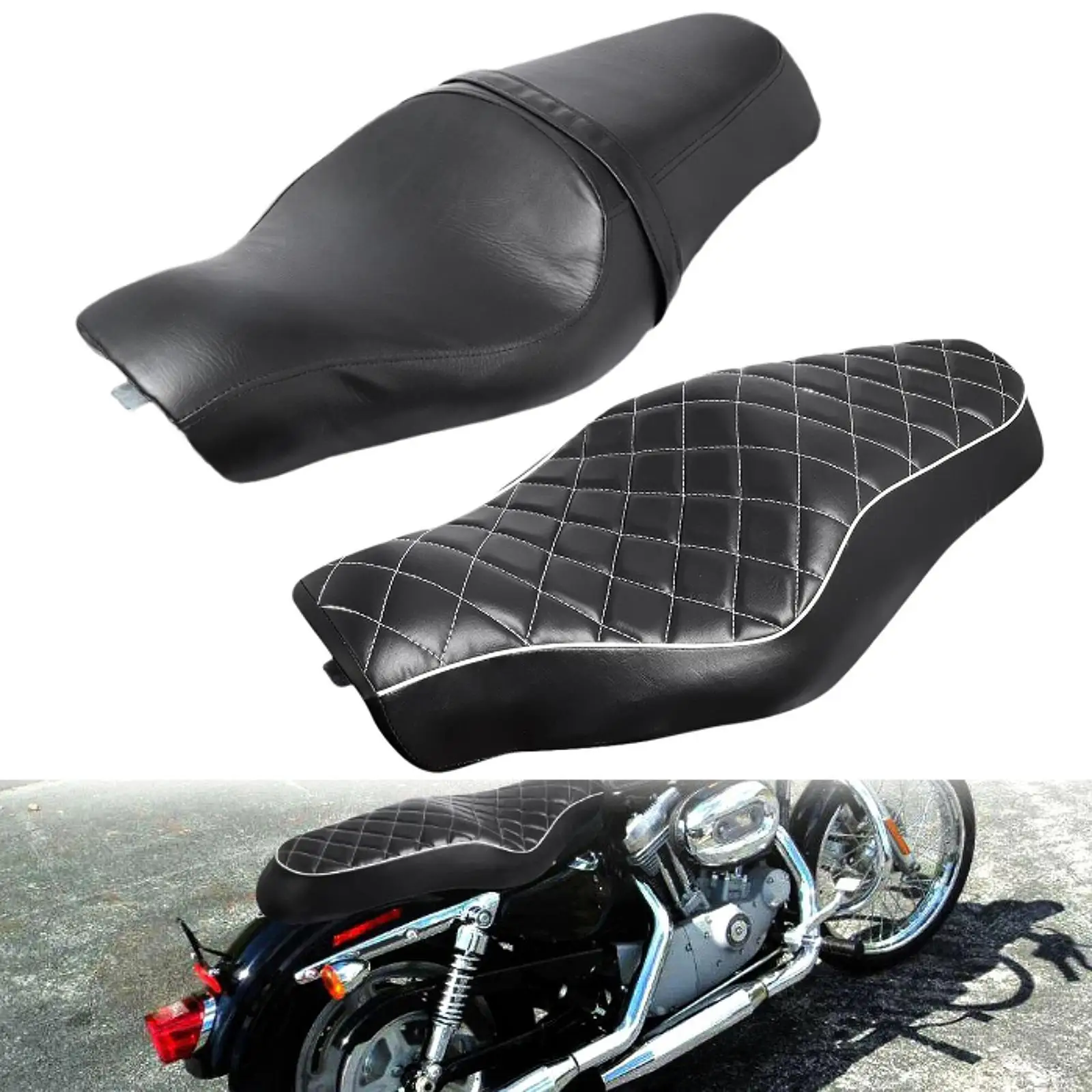 Cojín para asiento de motocicleta, accesorio de regalo integrado de cuero para XL1200, instalación sencilla, accesorios de piezas de reparación profesionales