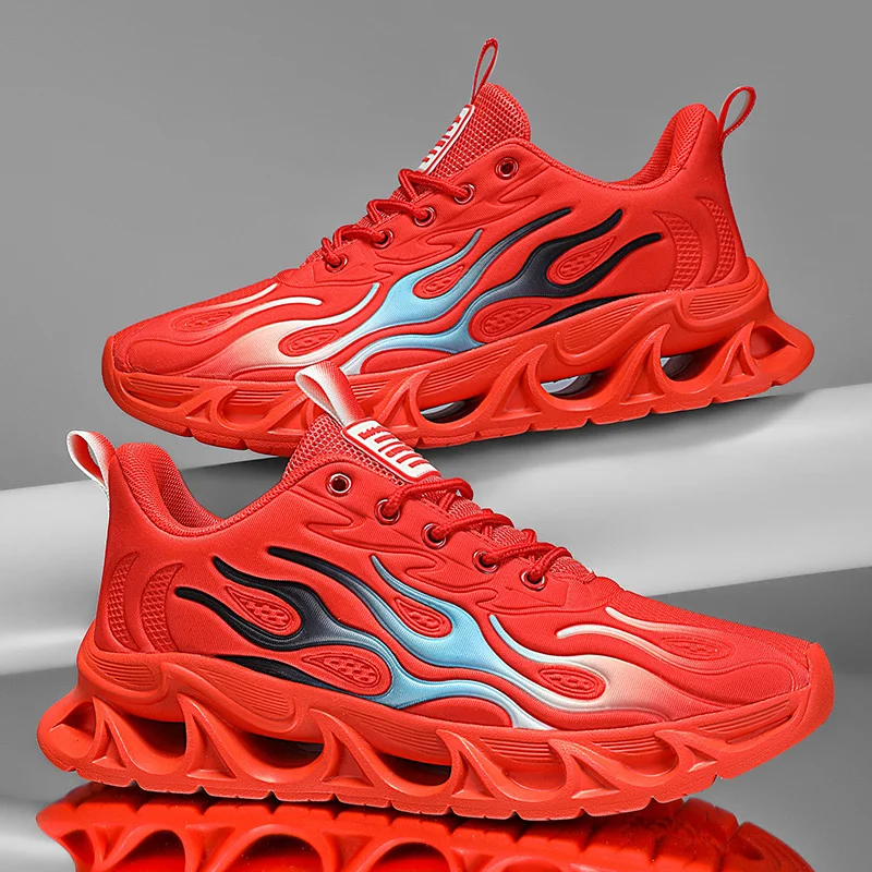 

Новые мужские кроссовки для бега, уличная сетчатая обувь, легкие и дышащие кроссовки, противоскользящие повседневные кроссовки для тренировок, теннисные красные туфли