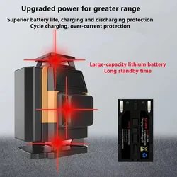 Mini Laser Level 12/16 Lines 3D/4D Red Lines Self-Leveling 360 Horizontal Vertical Cross Super Powerful Red Beams Laser Level