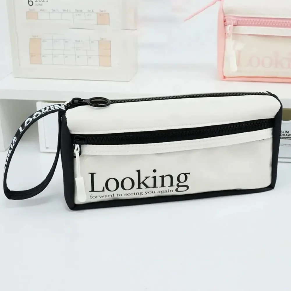 3-Layer Transparent Pencil Case Lightweight Portable Storage Stationery Box Large Capacity Multifunctional Simple Stationery Bag