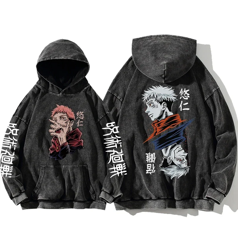 

Jujutsu Kaisen Satoru Gojo Sweatshirts Anime Men's High Quality 100_ Washed Cotton Hoodie Winter Oversized Streetwear Clothing