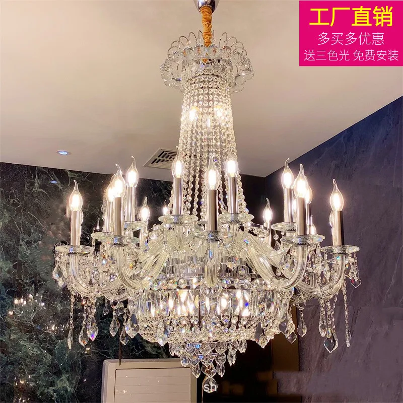 

Factory wholesale duplex building living room chandelier high European luxury atmosphere hotel lobby wedding club lamps
