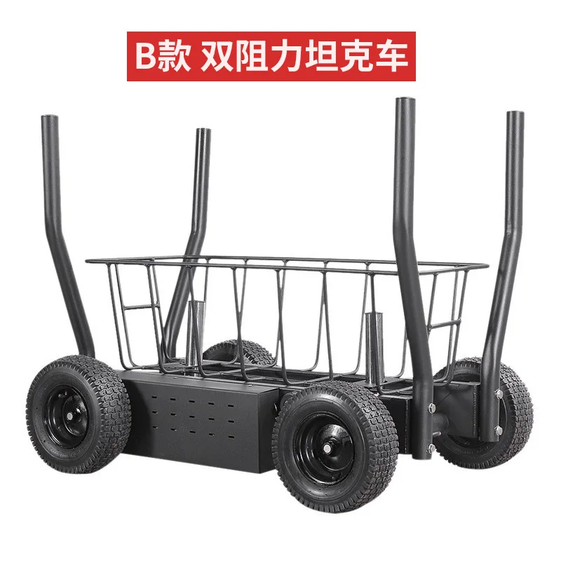 Crossmax Wheeled Power Tank Sled Dual Magnetic Resistance Tank Sled Weighted Push Sled