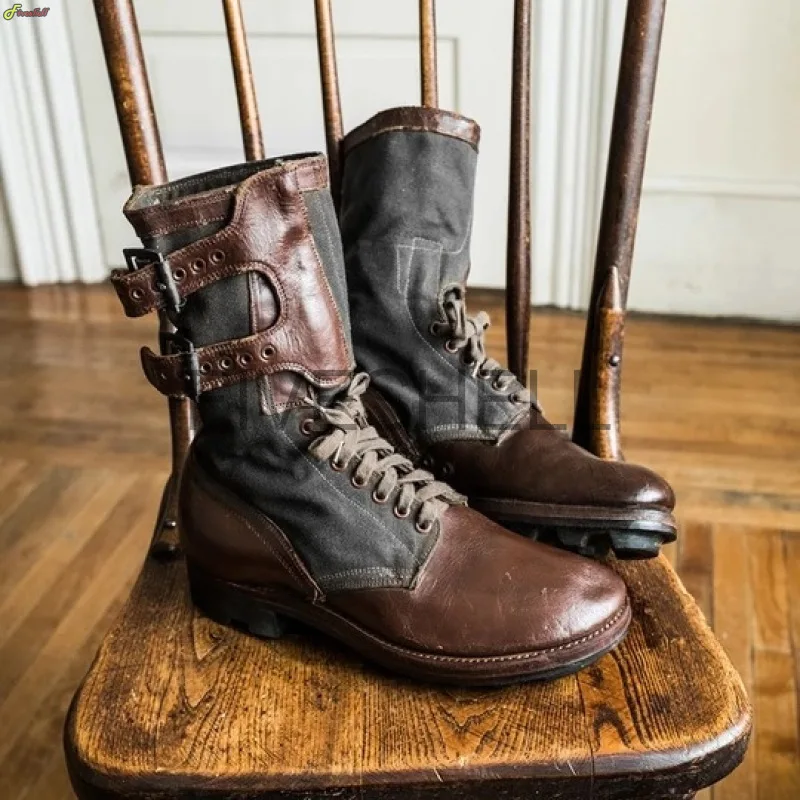 Middeleeuwse Steampunk Cosplay Laarzen Mannen Halloween Larp Piraat Pu Leren Schoenen Carnaval Feest Fancy Ridderlaarzen