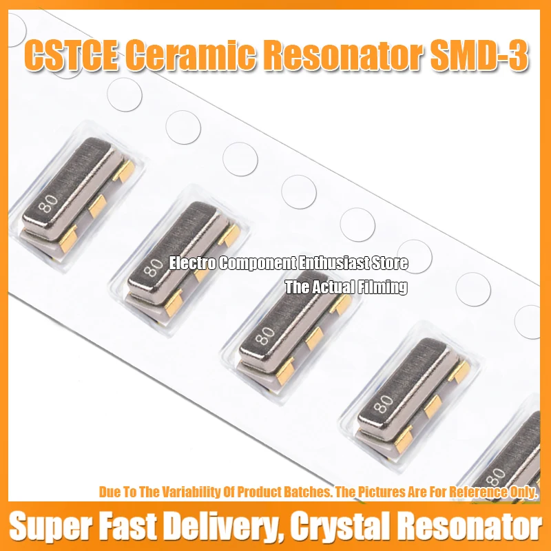 (10PCS) CSTCE8M00G55-R0 CSTCE10M CSTCE12M CSTCE16M0V53-R0 CSTCE20M  3213 MuRata CSTCE Ceramic Resonator SMD-3 15PF 33PF 3.2X1.3