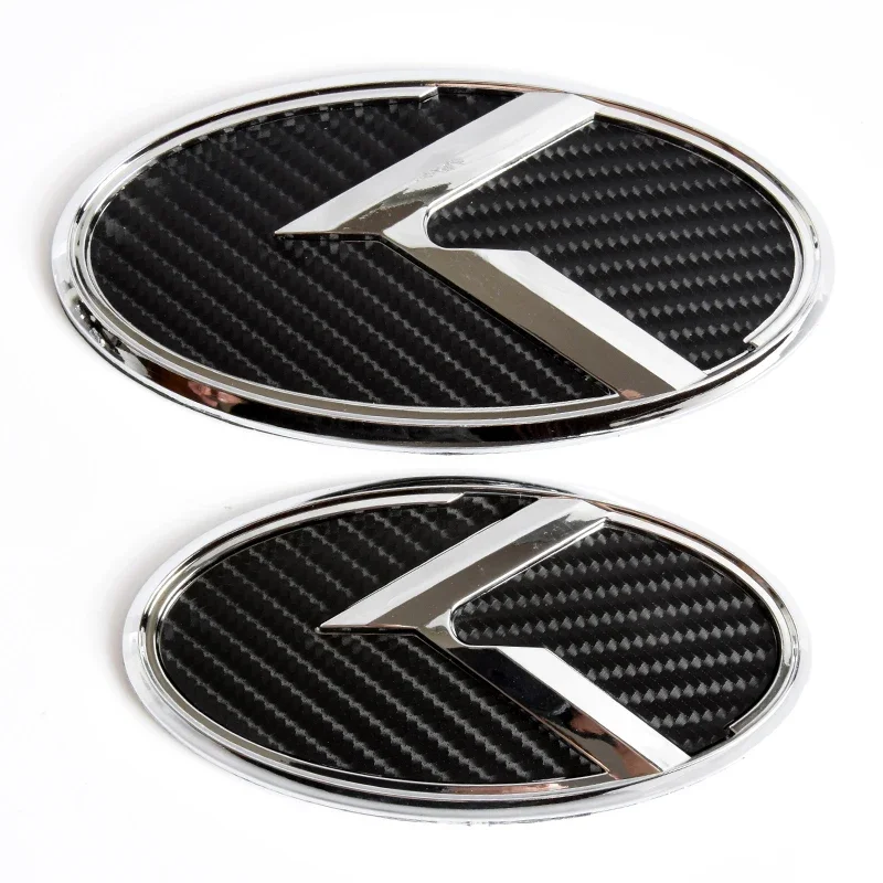 2pcs Car Trunk Emblem 3D Sticker K Logo Front Grill Rear Badge For KIA K5 2011-2013 Optima Forte 2009-2014