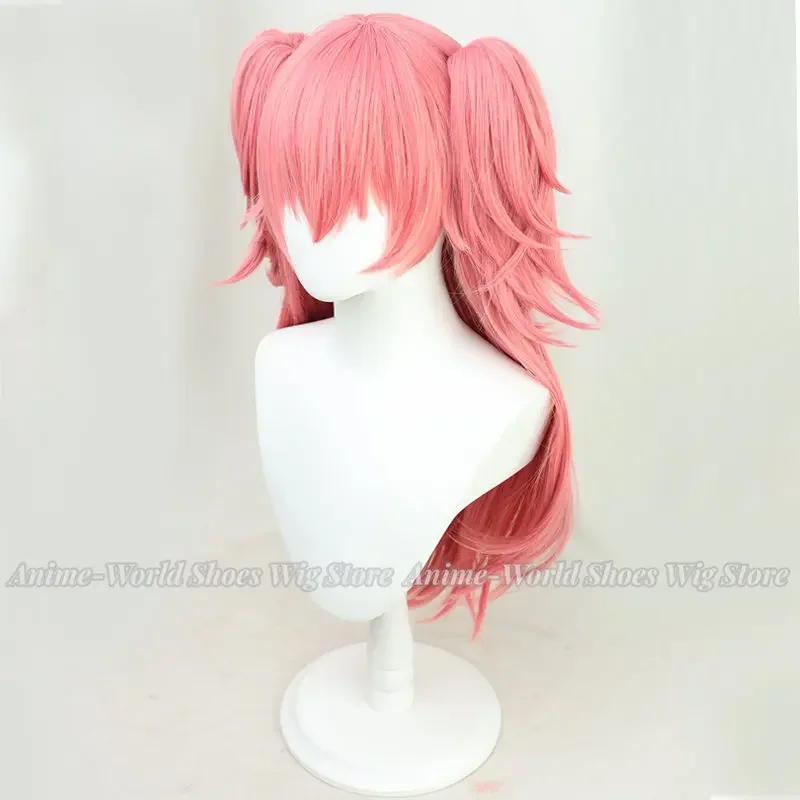 アイドル桃井愛リウィッグ MORE MORE JUMP! ピンクの長いおさげの女の子コスプレショート人工毛ロールプレイ