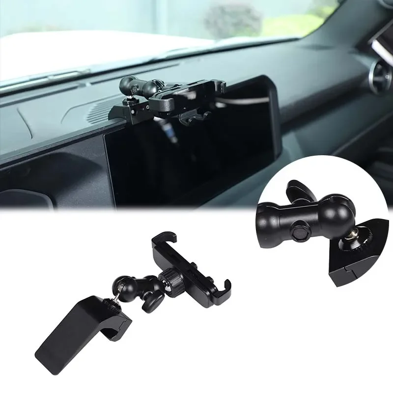 

1Pcs ABS Black For Toyota Land Cruiser Prado 250 LC250 2024-2026+ Car Navigation Screen Above Mobile Phone Holder Accessories