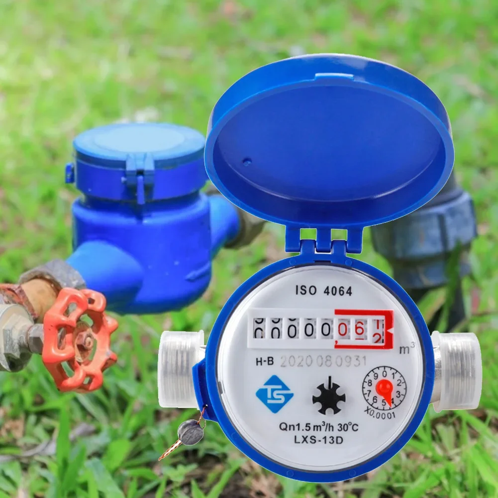 Smart Water Meter Mechanical Rotary Pointer Counter Water Flow Meter Measuring Tools with Copper Fittings Gadget