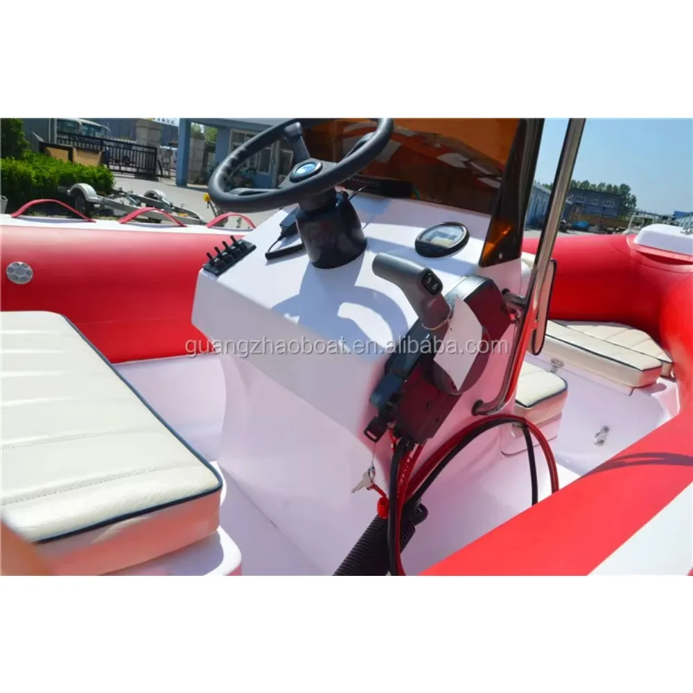 17ft 5.2m قارب صيد صلب قابل للنفخ مع محرك للبيع RIB520B