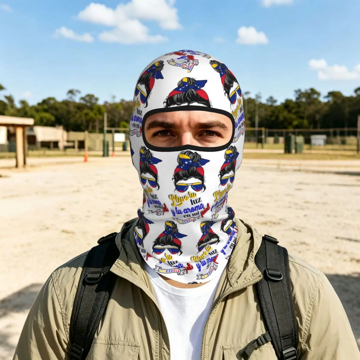 Arepas Venezuela Breathable Thin Balaclava Full Face Mask Sun Protection Neck Gaiter For Motorcycle Fishing Outdoor