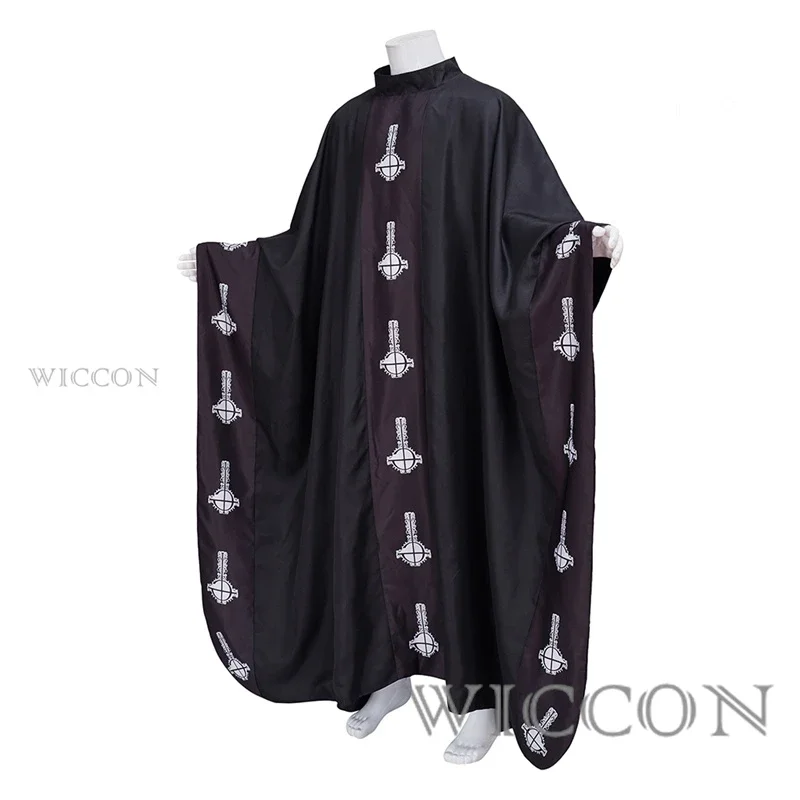 Medieval Papa Emeritus Cape Cosplay Costume Middle Ages Black Cloak With Hat Full Set For Adult Halloween Party Suit