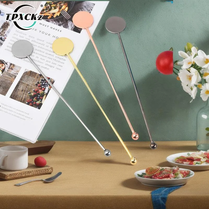 SL High-Grade 304 Stainless Steel Stirring Sticks Elegant Swizzle Rods For Cocktails Coffee Bar Restaurant Milk Tea Mixing