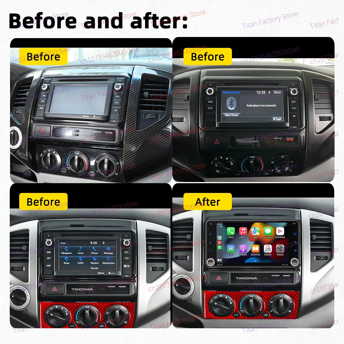 7 "شاشة أندرويد سيارة الوسائط المتعددة 2 الدين راديو لتويوتا تاكوما 2012-2015 اللاسلكية Carplay أندرويد السيارات رئيس وحدة ستيريو لتحديد المواقع واي فاي