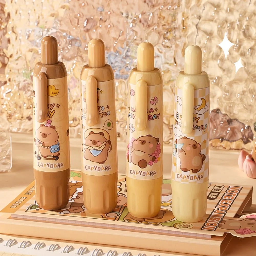 Stationery Capybara Press-On Dot Glue Adhesive Roller Large Capacity Cartoon Double-sided Tape Refillable Multifunctional