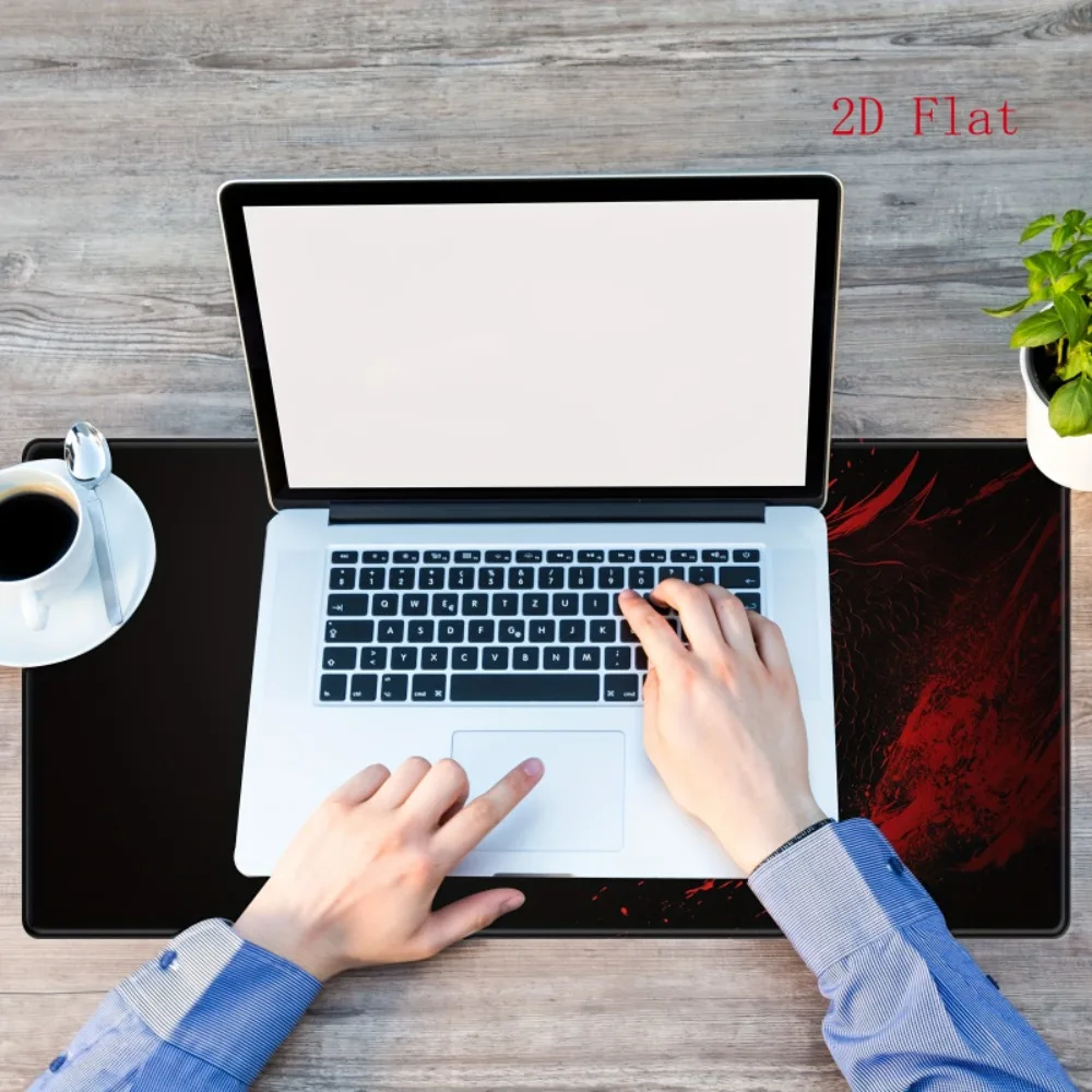 Red and Black Dragon Large Mouse Pad, fashionable desktop pad, ideal choice for keyboard and mouse usage, anti-slip design view 3