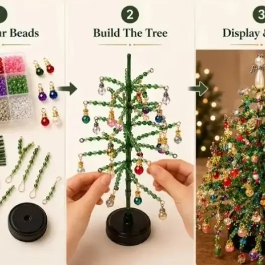 Crystal Beads Homemade Christmas Tree Complete Set Of Materials Holiday Handmade DIY Jewelry Decoration Materials For Car Home