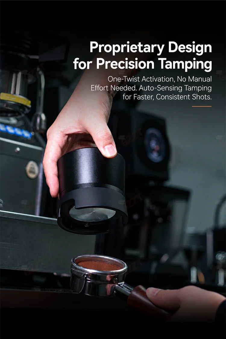 Portable Professional 58mm Coffee Tamper Multiple Adjustable Settings Automatic Powder Press Tool for Barista Cafe Preparation
