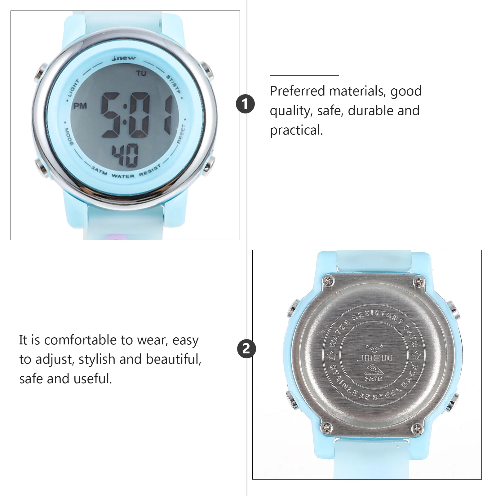 1Pcs Waterproof Watch Preferred Materials Comfortable Wear Easy Adjust Stylish Beautiful Exquisite Workmanship Screen