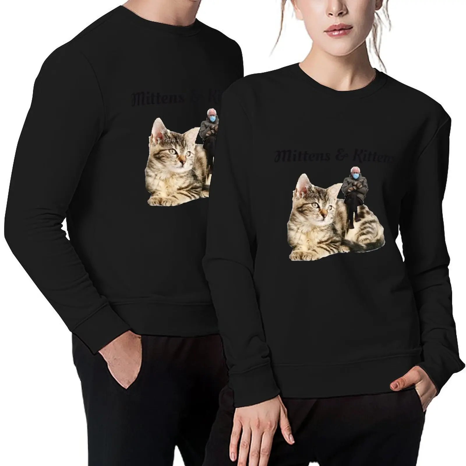 

Bernie Sanders Mittens & Kittens Pullover men's sweat-shirt tracksuit men tracksuits autumn clothes pullover